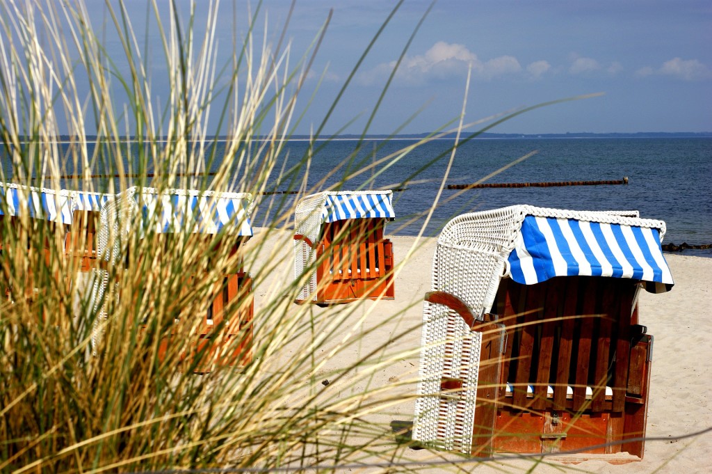 Beach chairs near the Baltic Sea