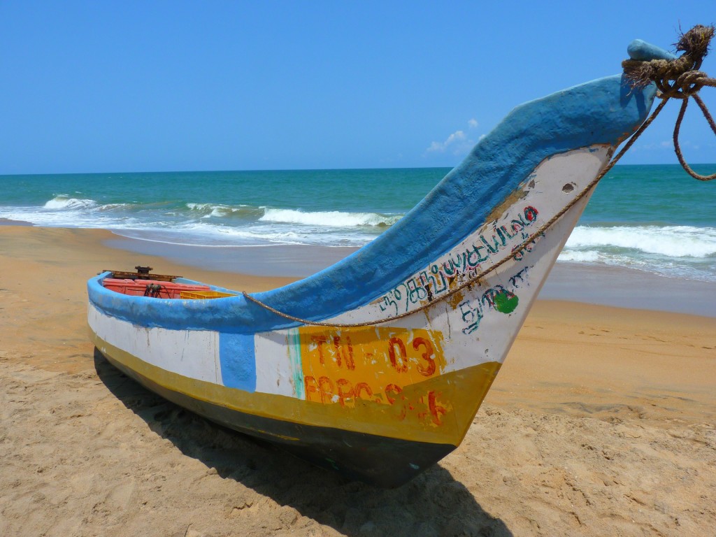 Colourful boat on the beach