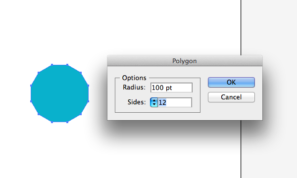 Polygon Tool Options in Adobe Illustrator