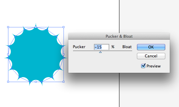 Negative Settings for Pucker and Bloat in Adobe Illustrator